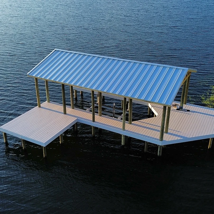 Dock and boathouse built on a large Central Florida lake by JSC Contracting