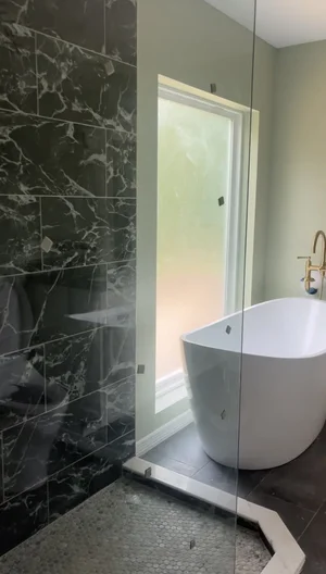 new construction home with modern bathroom
