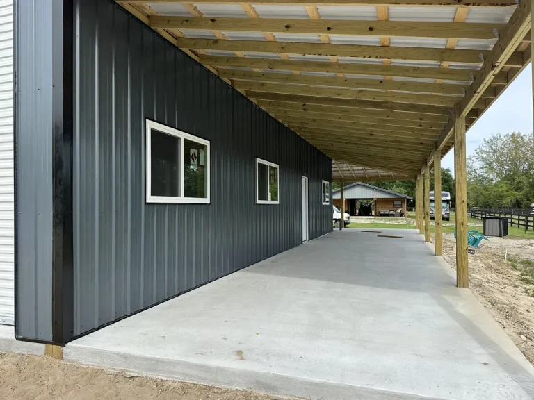 Barndominium covered porch built by JSC Contracting