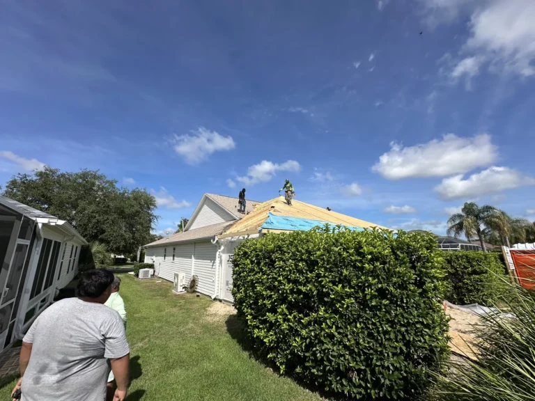 Roofing progress on a home addition in The Villages, Florida, by JSC Contracting