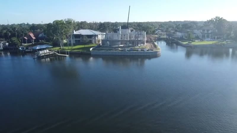 Boathouse Construction Waterfront Flyover Crystal River Florida
