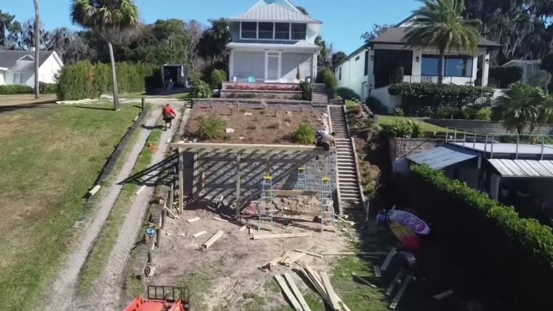 Custom Dock Construction Aerial Central Florida