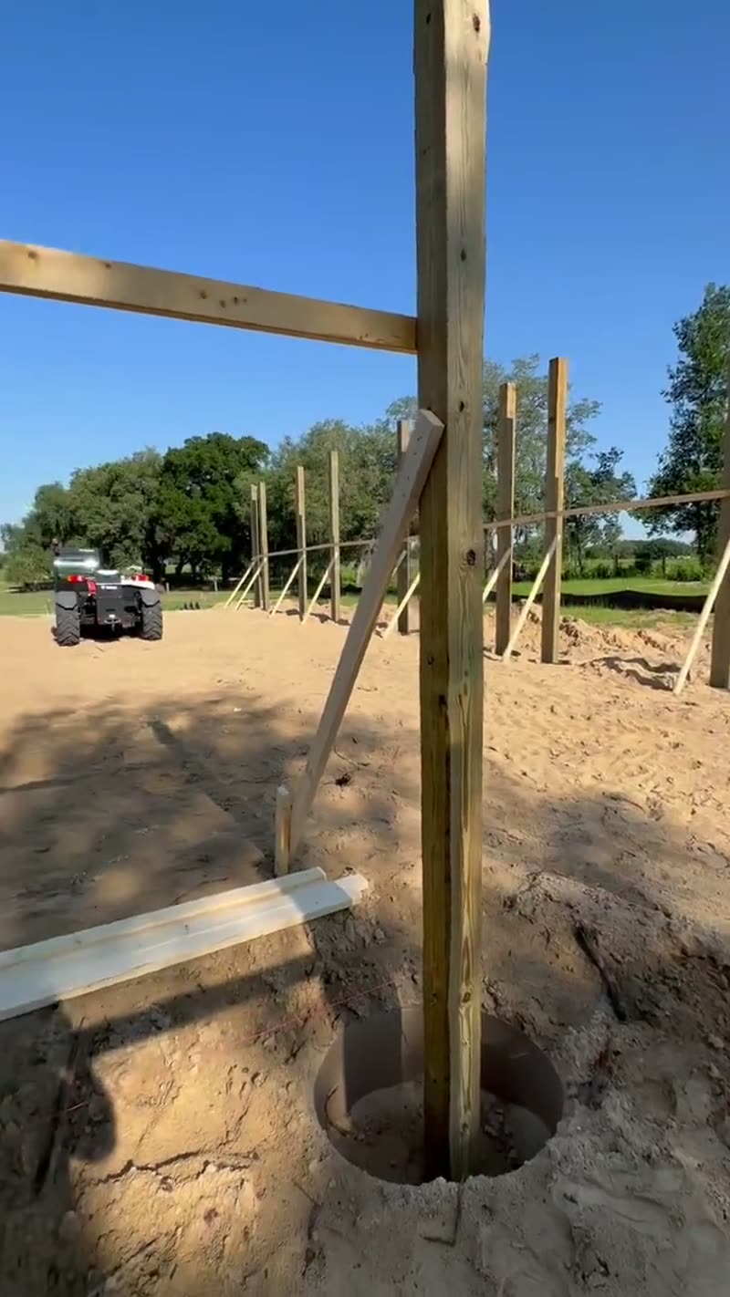 Barndominium Post Set Sonotube Footings Lady Lake Florida