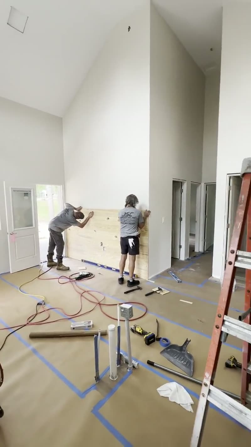 Barndominium Tongue and Groove Accent Wall New Construction Silver Springs Florida
